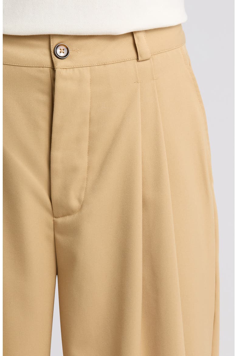 Courtyard Pleated Wide Leg Pants, Alternate, color, KHAKI