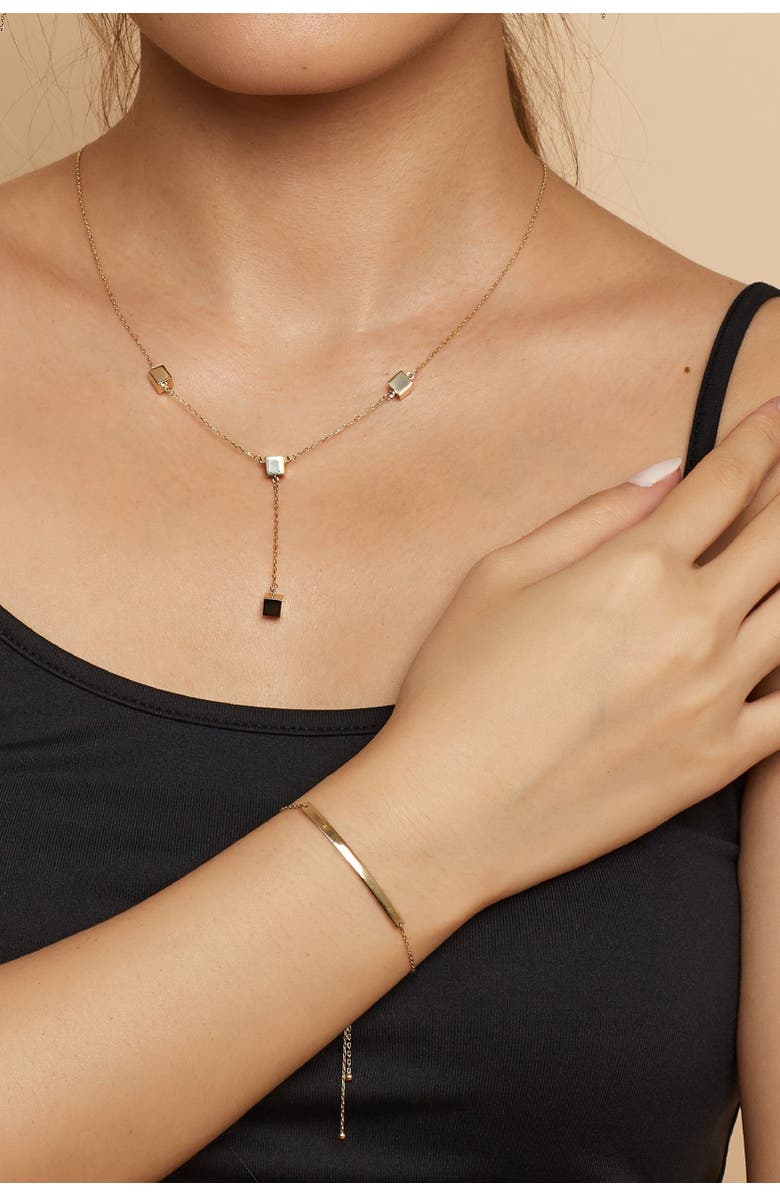 Oradina 14K Yellow Gold Brooklyn Bar Bolo Bracelet, Alternate, color, Yellow Gold