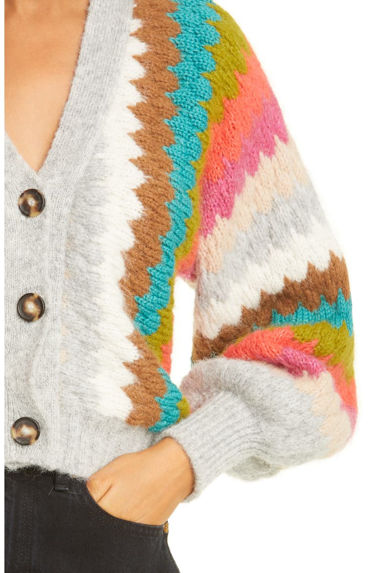 Charlie Chevron Stripe Cardigan, Alternate, color, MULTI COLOR COMBO