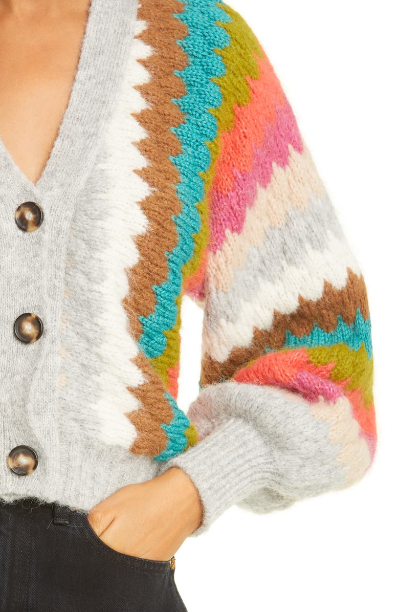 Eleven Six Charlie Chevron Stripe Cardigan, Alternate, color, 