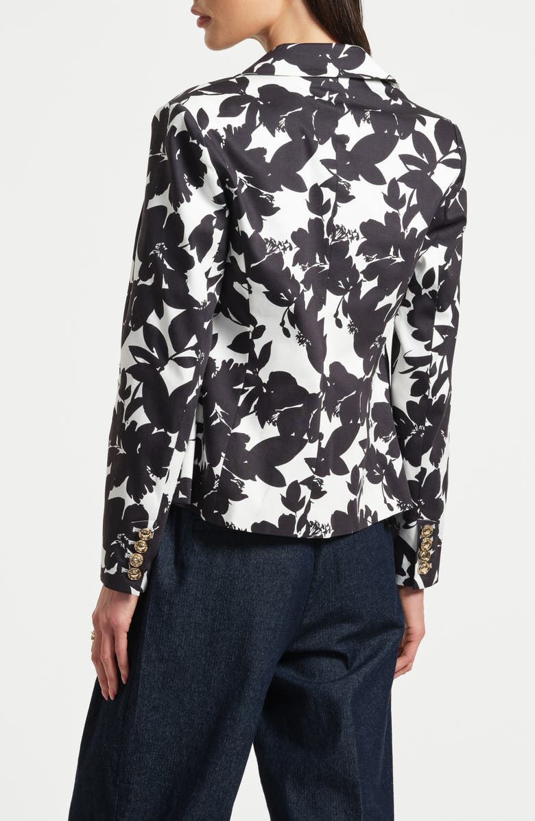 Isaac Mizrahi New York Sateen Jacket, Alternate, color, Noir Floral