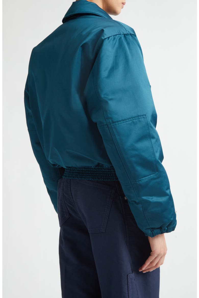 Down Sateen Bomber Jacket, Alternate, color, DARK TEAL