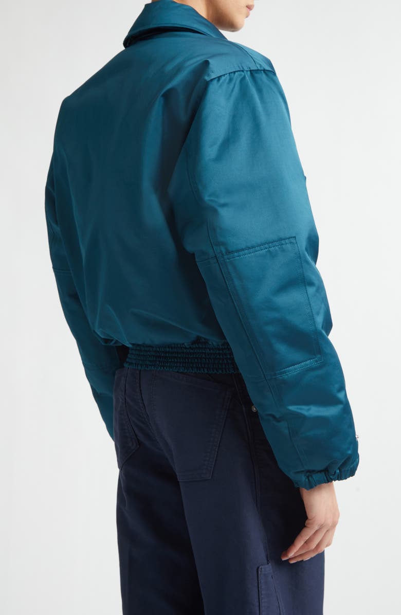 Victoria Beckham Down Sateen Bomber Jacket, Alternate, color, Dark Teal