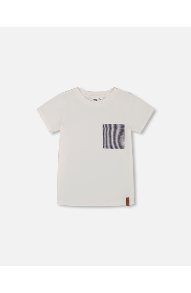 Deux par Deux Little Boy's Short Sleeve Tee With Pocket White, Main, color,