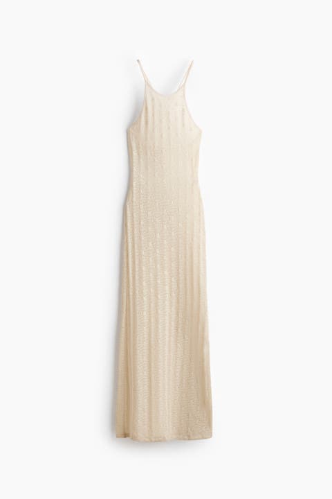 Crochet-look Low-back Dress