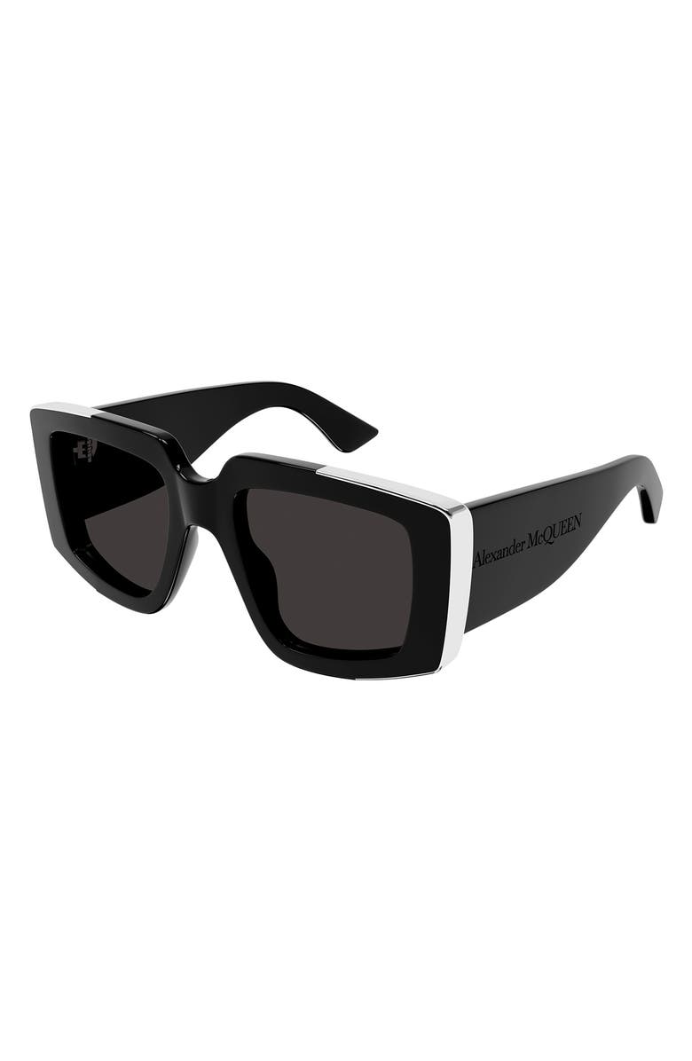 McQueen 51mm Geometric Sunglasses, Alternate, color,