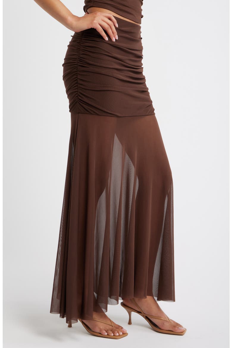 Mesh Maxi Skirt, Alternate, color, BROWN TERRA