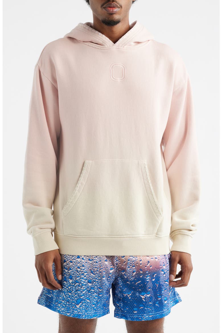 Daybreak Dip Dye Cotton Fleece Hoodie, Main, color, PINK