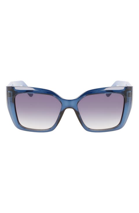 Gancini 55mm Gradient Rectangular Sunglasses