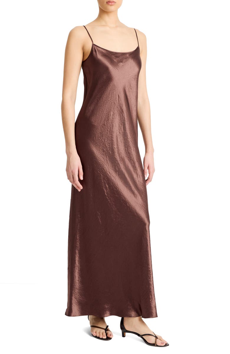 Vince Hammered Satin Maxi Slipdress, Alternate, color,