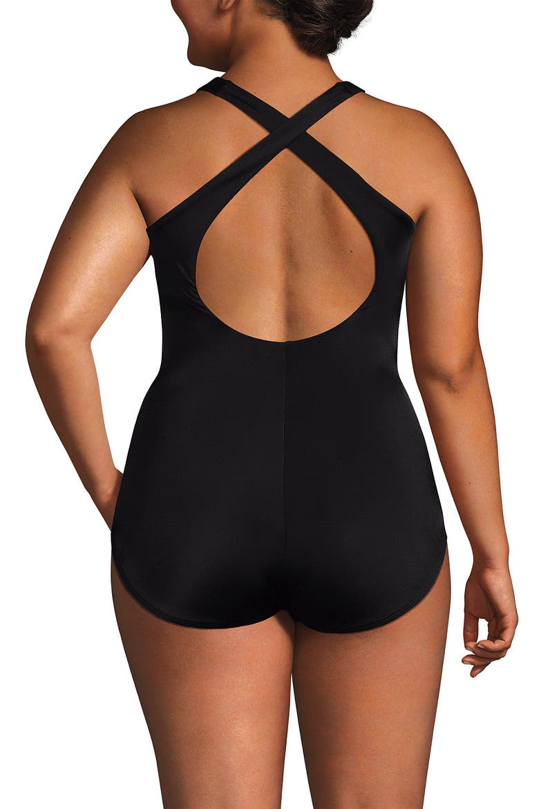 Tugless Contour One Piece, Alternate, color, Black/White