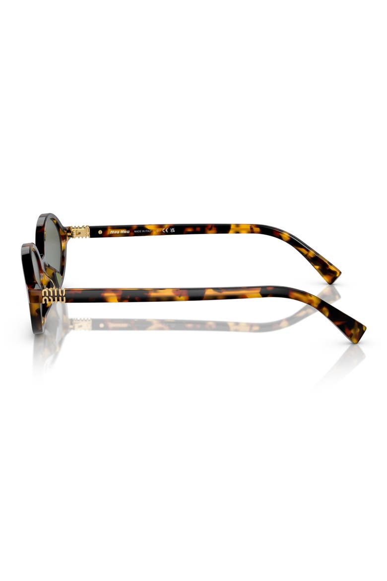 50mm Oval Sunglasses, Alternate, color, HONEY HAVANA / GREEN MIRROR