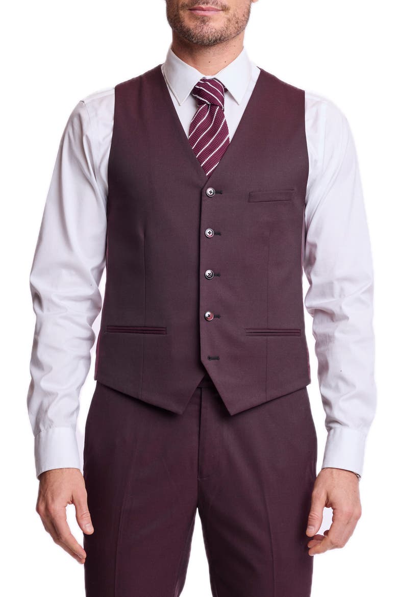 Eaton Slim Fit Stretch Suit Vest, Main, color, DEEP BURGUNDY