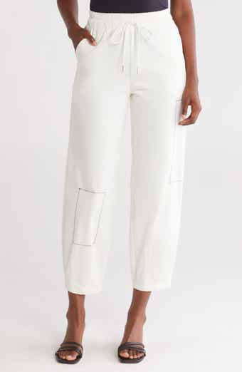 PATRIZIA LUCA Stitch Detail Stretch Cotton Pants