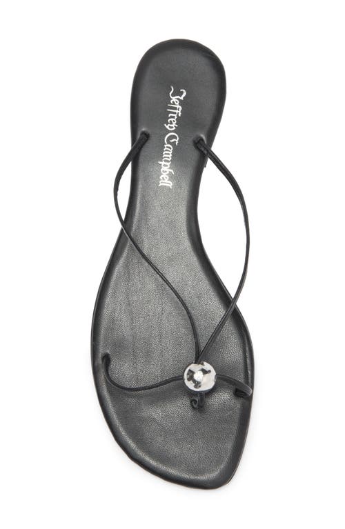 Jeffrey Campbell Cherished Dome-stud Strappy Flat Sandals In Black Silver