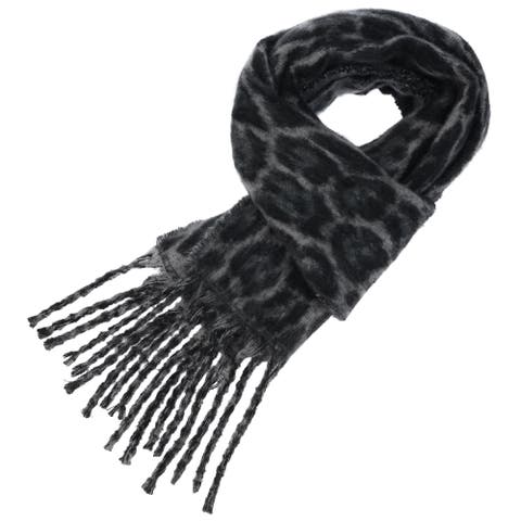 Brushed Woven Leopard Jacquard Scarf