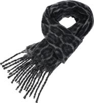 Rebecca Minkoff Brushed Woven Leopard Jacquard Scarf