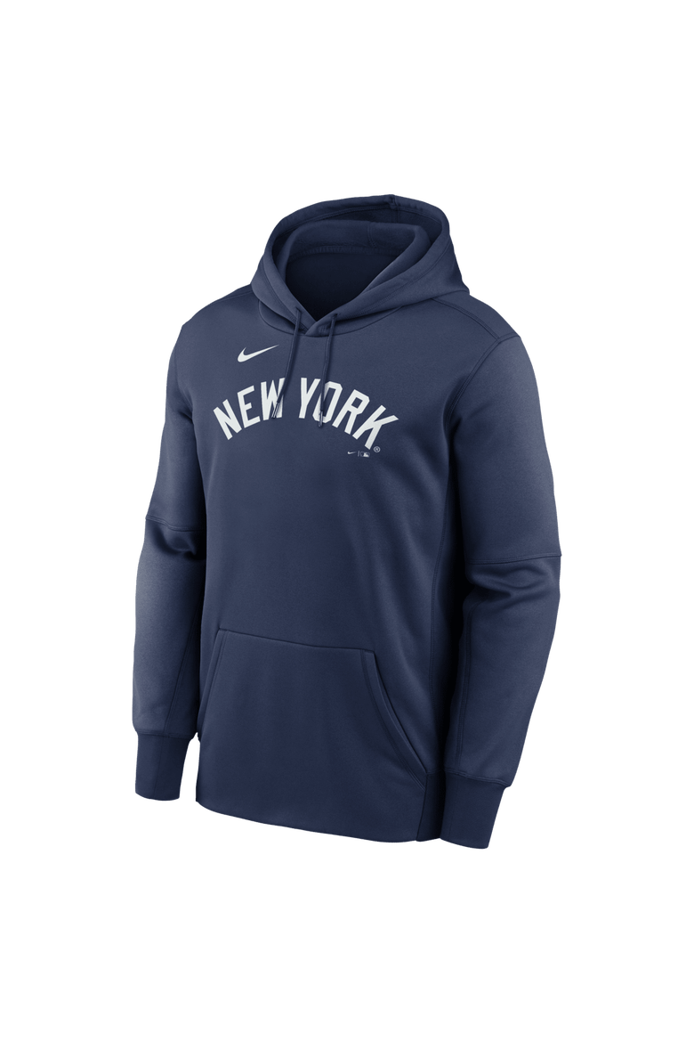 Men's Nike Navy New York Yankees Primary Wordmark Therma Hoodie, Alternate, color, Navy