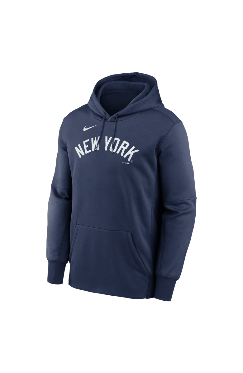 Nike Men's Nike Navy New York Yankees Primary Wordmark Therma Hoodie, Alternate, color, Navy