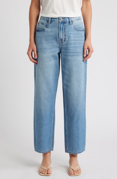 Relaxed Straight Leg Boyfriend Jeans