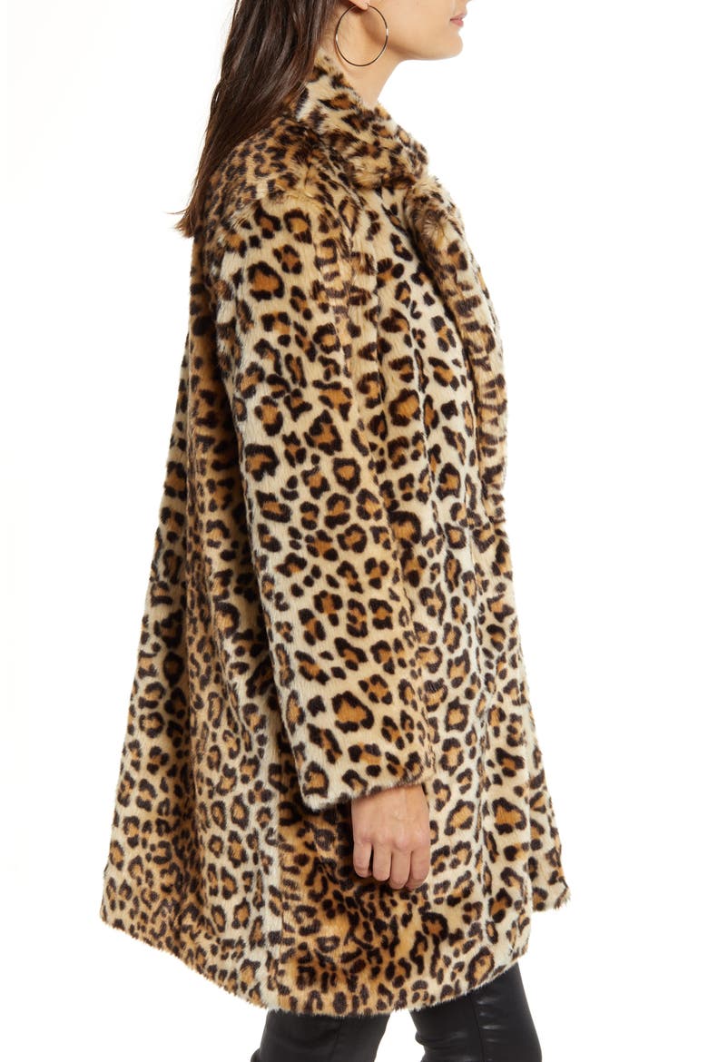 Leopard Faux Fur Coat, Alternate, color, NOTE TO SELF