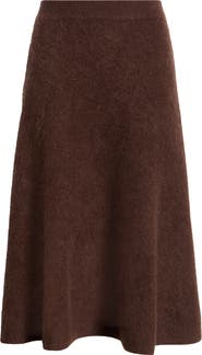 Nordstrom Brushed Cashmere Circle Midi Skirt