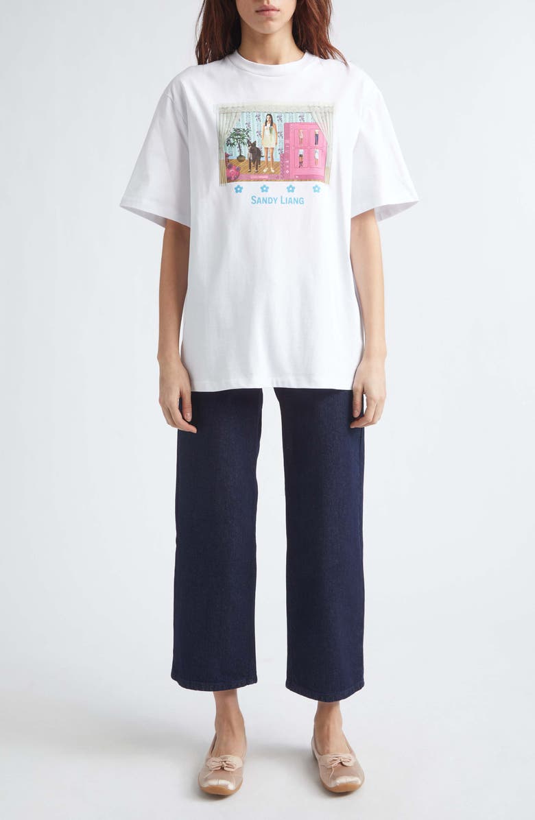 Sandy Liang Thesis Ankle Wide Leg Jeans, Alternate, color, Indigo