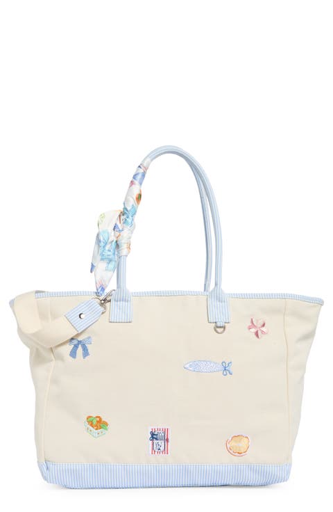 Embroidered Canvas Tote Bag