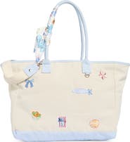 Madden Girl Embroidered Canvas Tote Bag