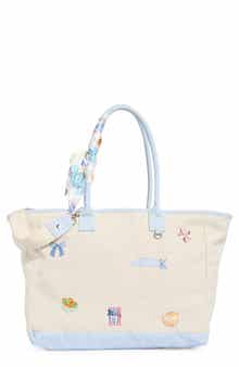 Madden Girl Embroidered Canvas Tote Bag