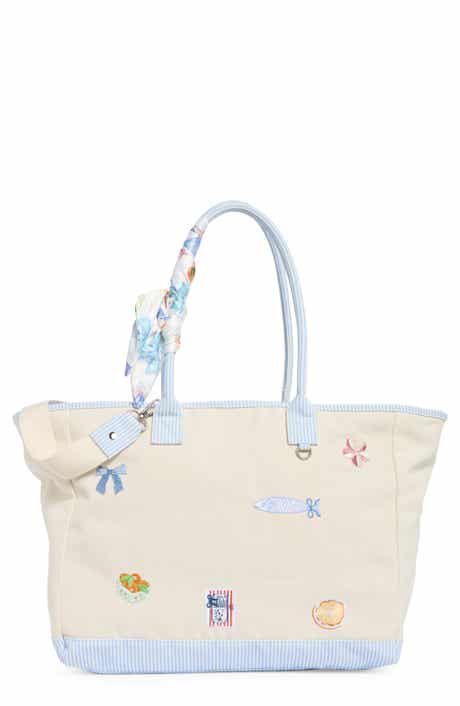 Madden Girl Embroidered Canvas Tote Bag