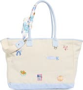 Madden Girl Embroidered Canvas Tote Bag