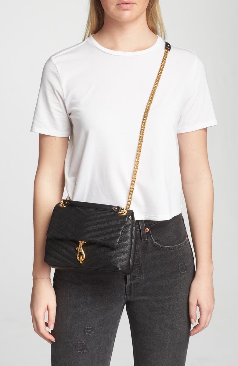 Rebecca Minkoff Edie Quilted Leather Convertible Crossbody Bag, Alternate, color,