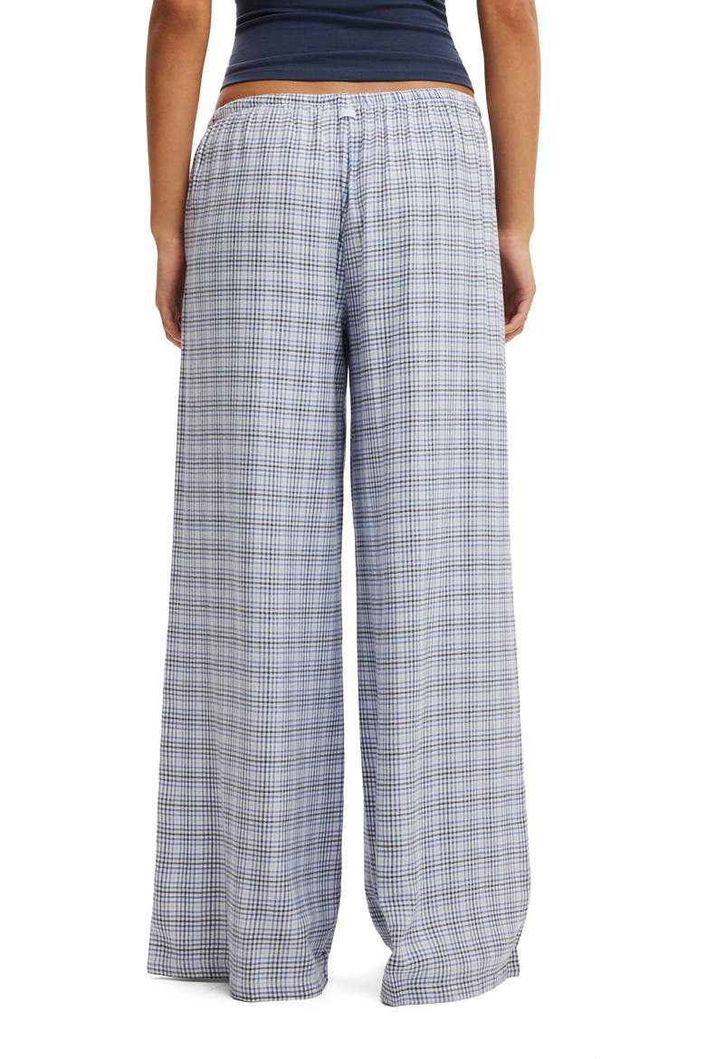 Women's Cloud Soft Wide Leg Flannel Pant, Alternate, color, Isla Micro Check Daydream