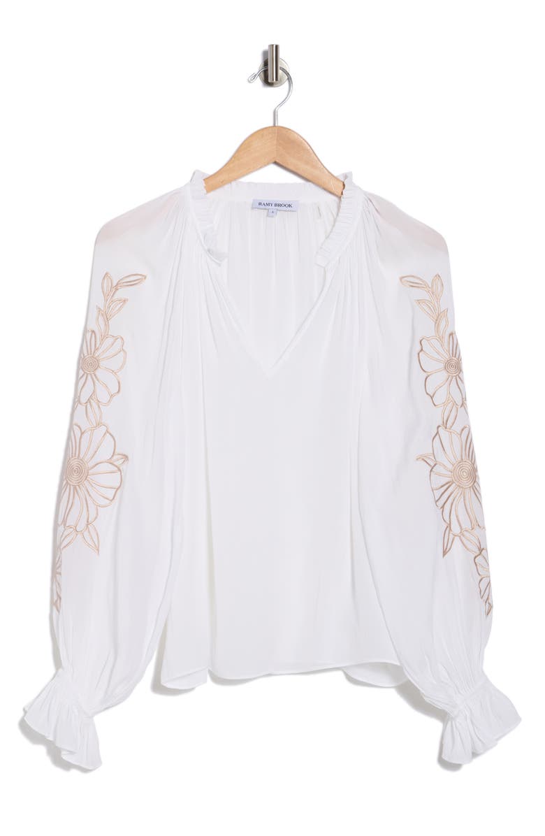 Ramy Brook Sakura Woven Top, Main, color, Ivory