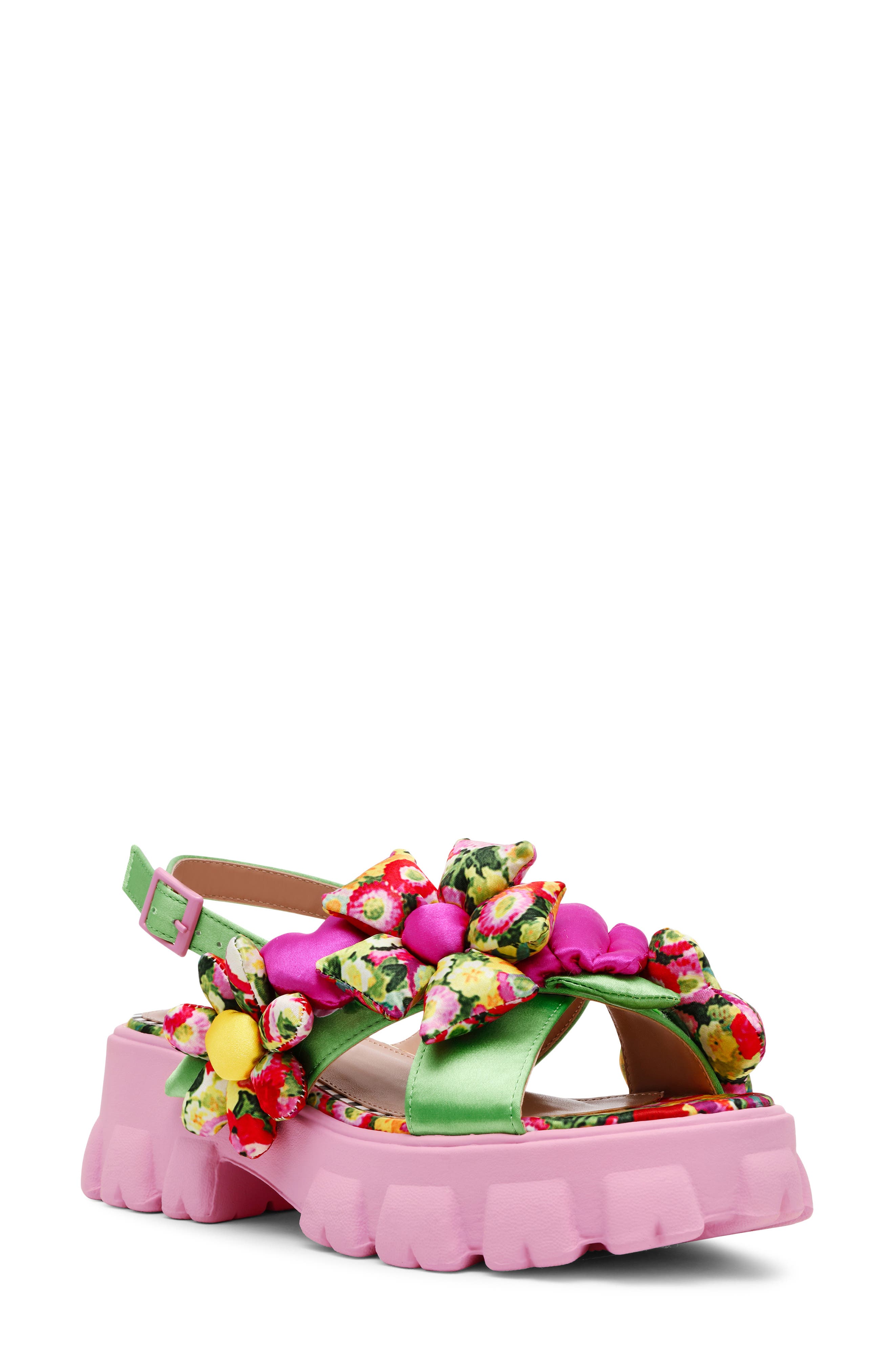 Betsey Johnson Jeromy Platform Sandal, Main, color, Green Floral Multi