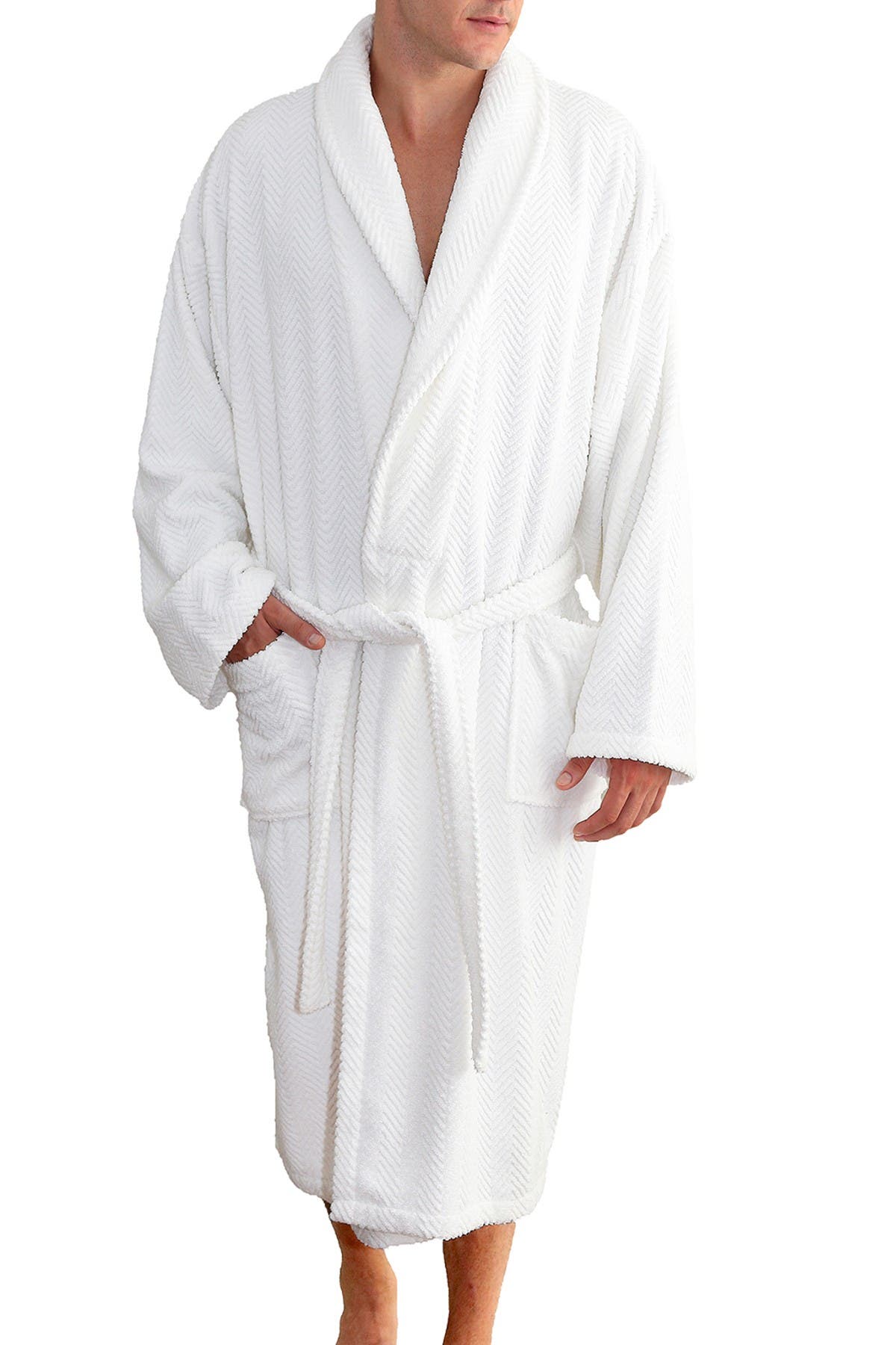 Linum Home Textiles Unisex Herringbone Weave Bathrobe