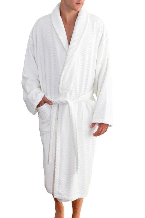 Unisex Herringbone Weave Bathrobe