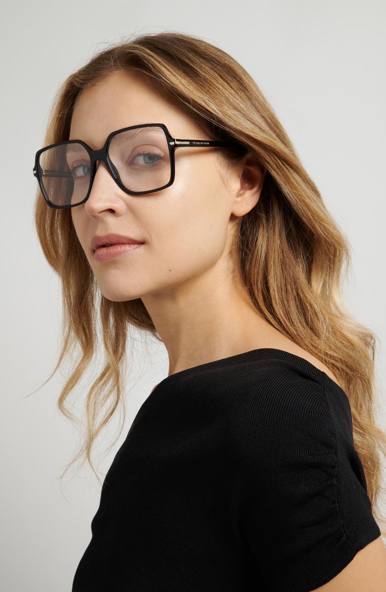 Victoria Beckham 57mm Square Optical Glasses, Alternate, color, 