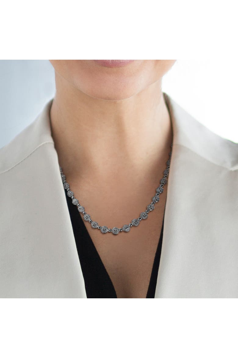 1 CTW Diamond Tennis Necklace Sterling Silver, Alternate, color, Black Diamond