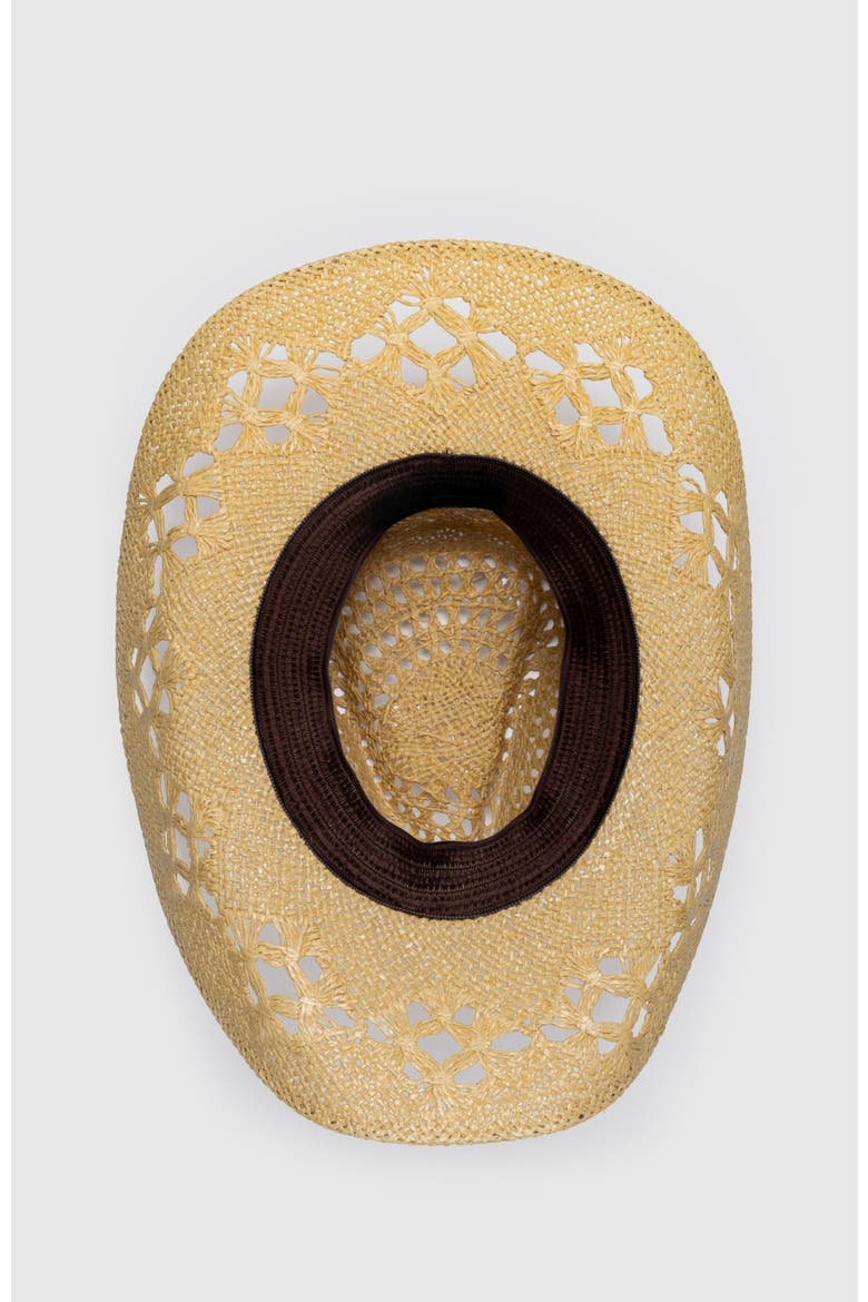 Twister Legacy  Handwoven Straw Sun Hat - Bohemian Summer Cowboy Hat, Alternate, color, Ochre  / Beige
