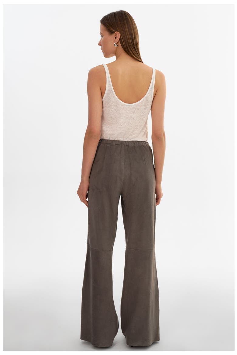 Elise | Suede Wide Leg Pants, Alternate, color, Streel Grey