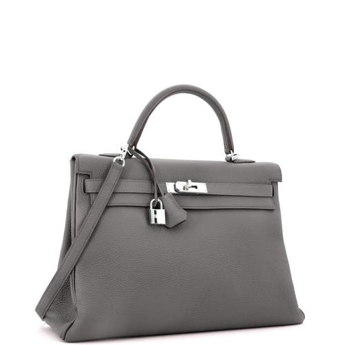 Pre-owned Hermes Hermes Kelly Handbag Grey Togo With Palladium Hardware 35 In Gray
