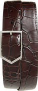 Canali Croc Embossed Leather Belt