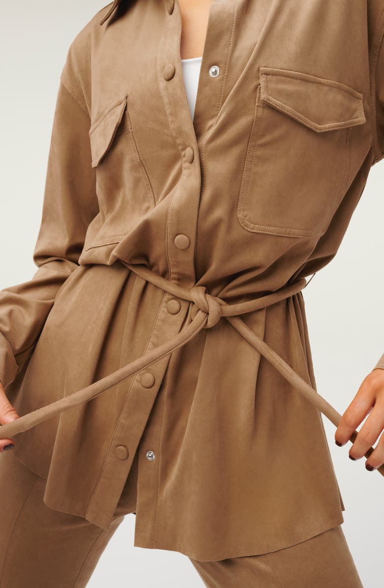 Good American Belted Shirt Jacket, Alternate, color,