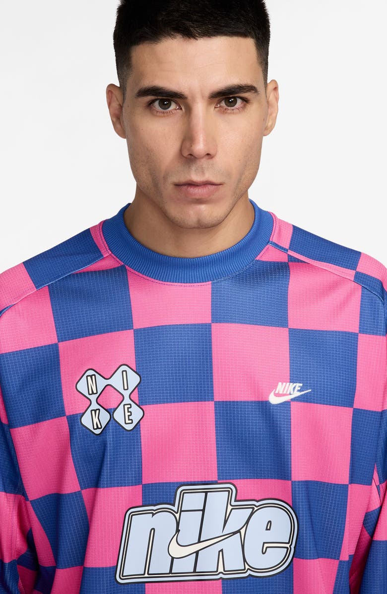 Nike Goalie Away Oversize T-Shirt, Alternate, color, Game Royal/ Pinksicle