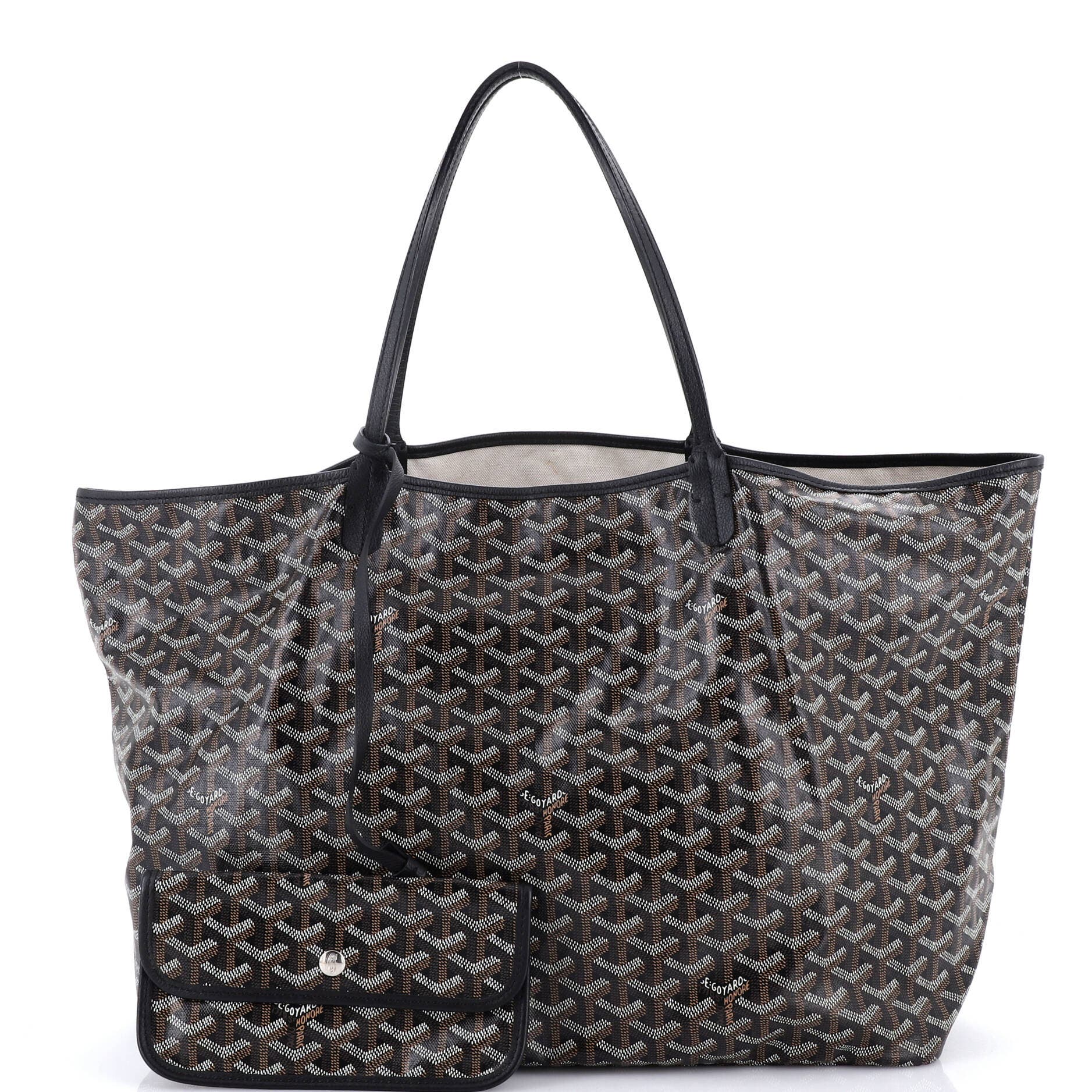 Pre-Owned Goyard Saint Louis Tote Coated Canvas GM, Alternate, color, Black