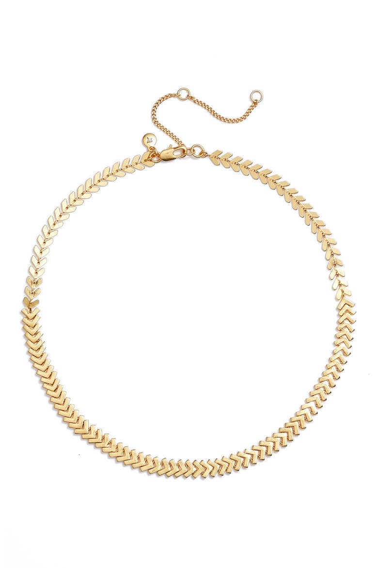 Arrowstack Chevron Chain Necklace, Main, color, VINTAGE GOLD