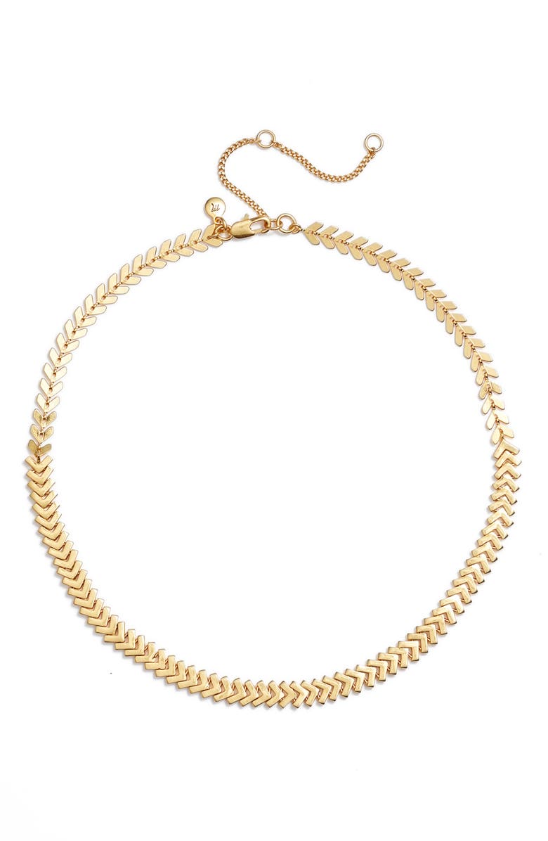 Madewell Arrowstack Chevron Chain Necklace, Main, color,
