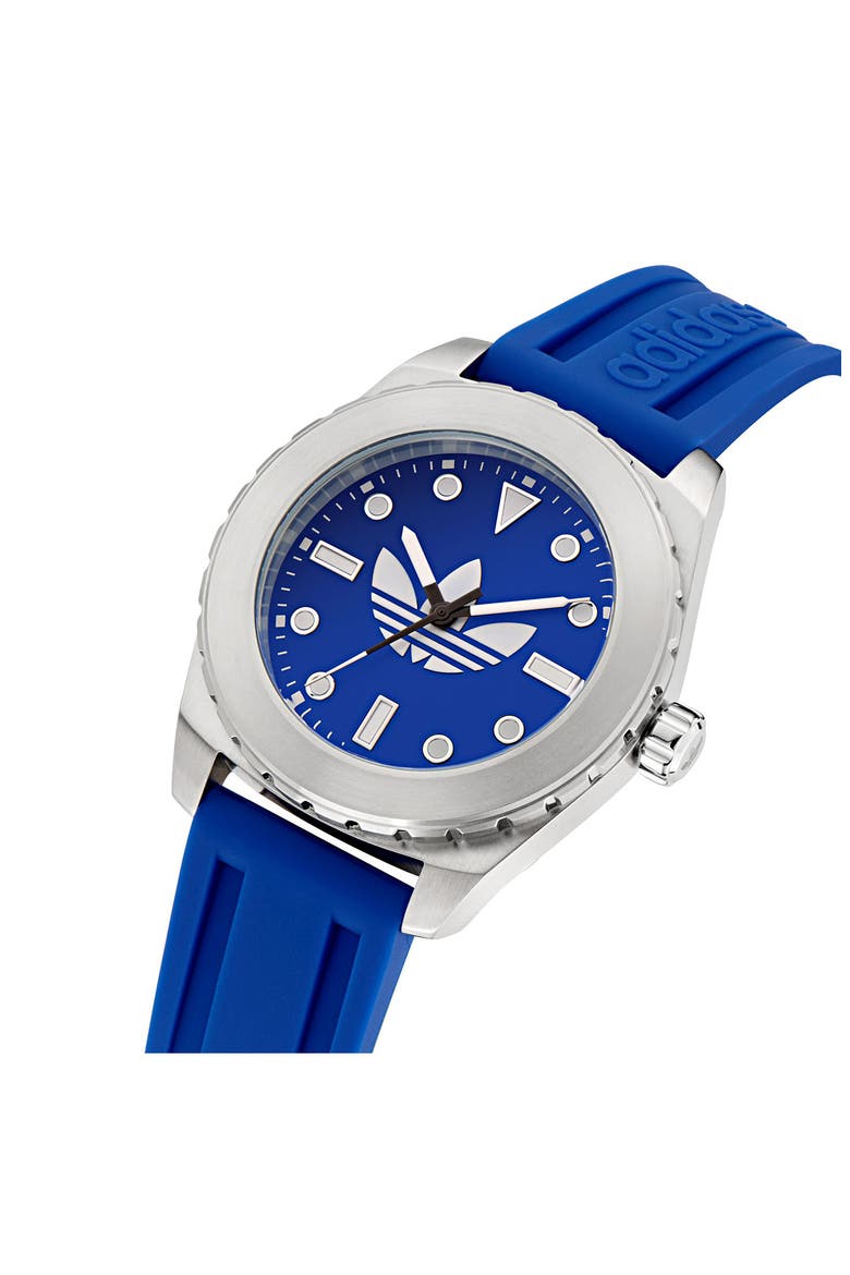 The Discoverer One Blue Silicone Strap Watch, 44mm, Alternate, color, BLUE